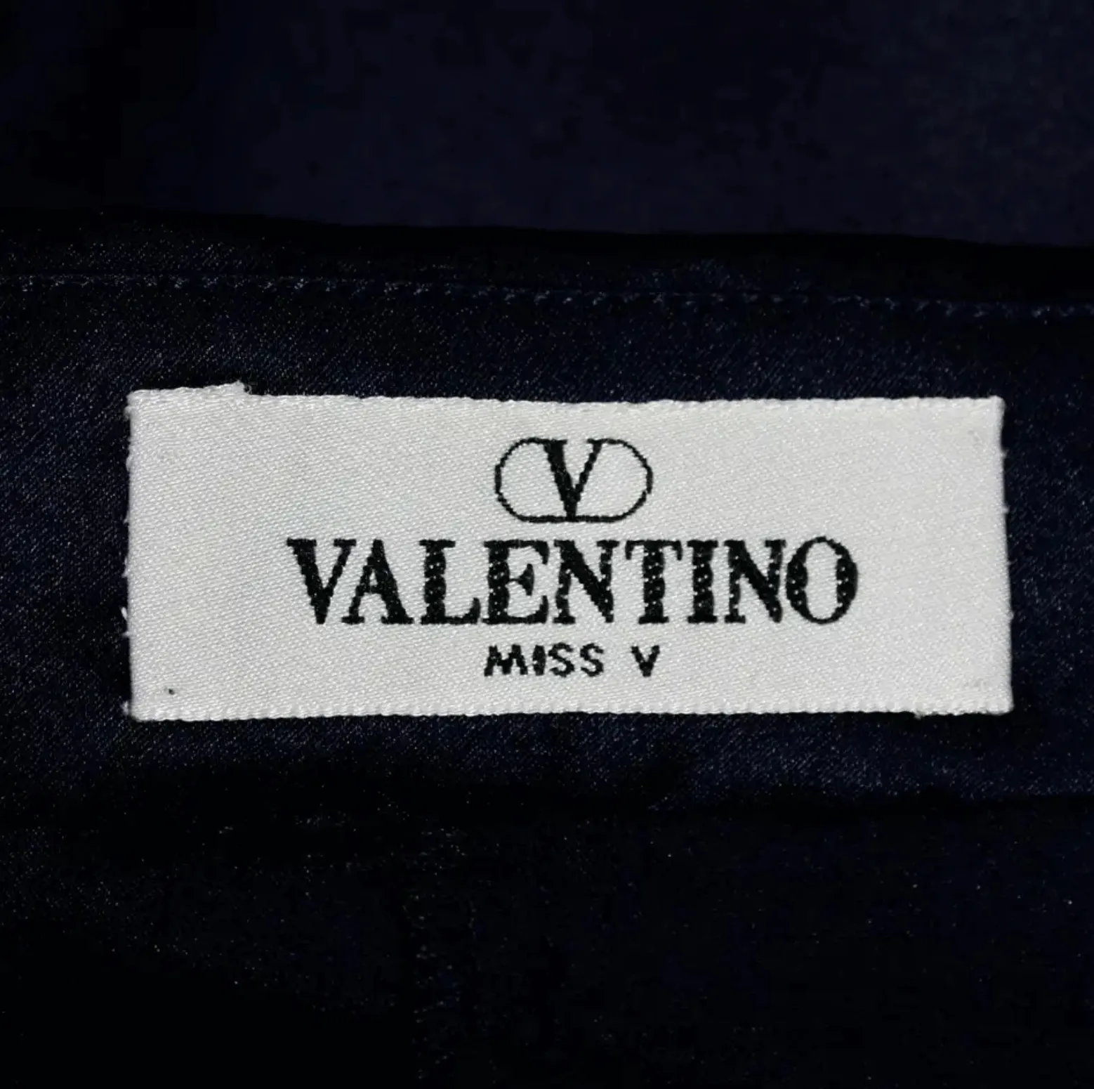 1970s Valentino Black Silk Blouse w/ Chevron Sheer Lace Inserts