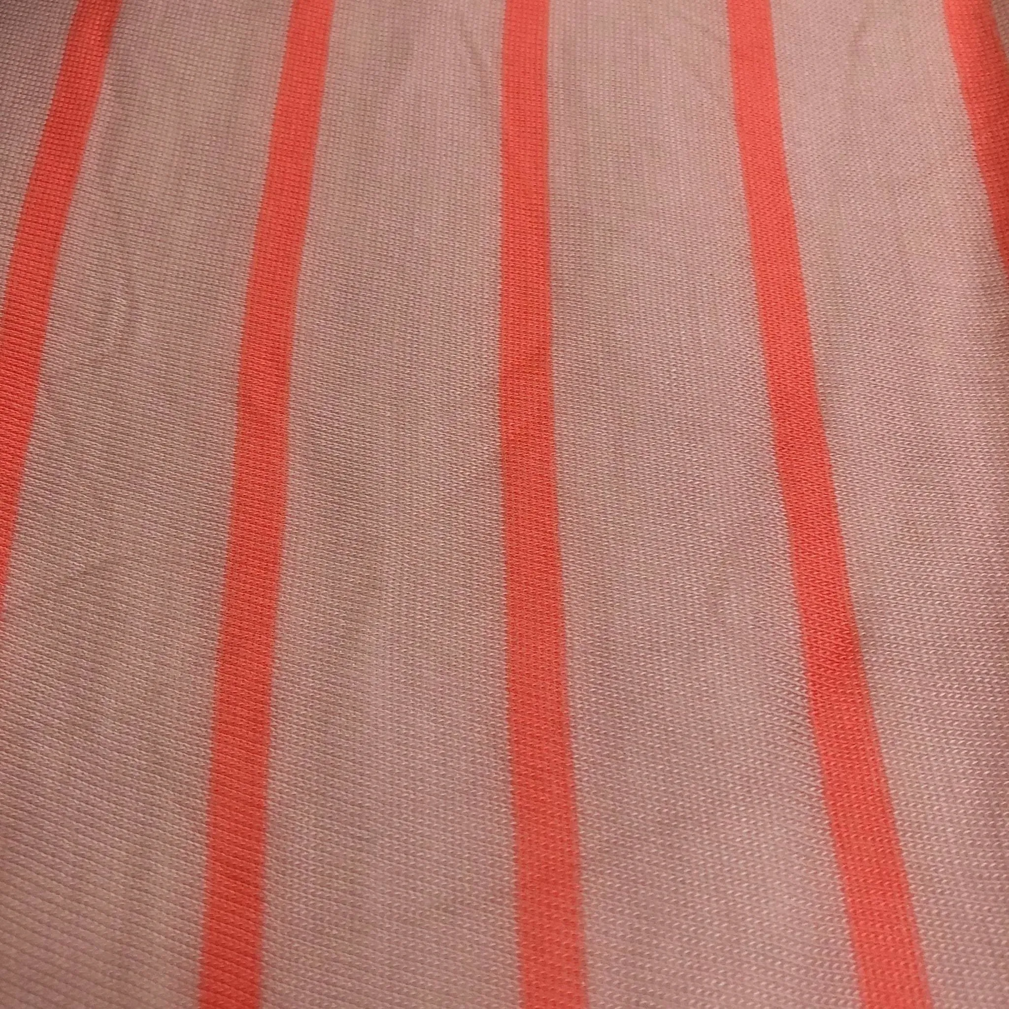 62" Pink Orange Striped 100% Polyester Knit Fabric By the Yard