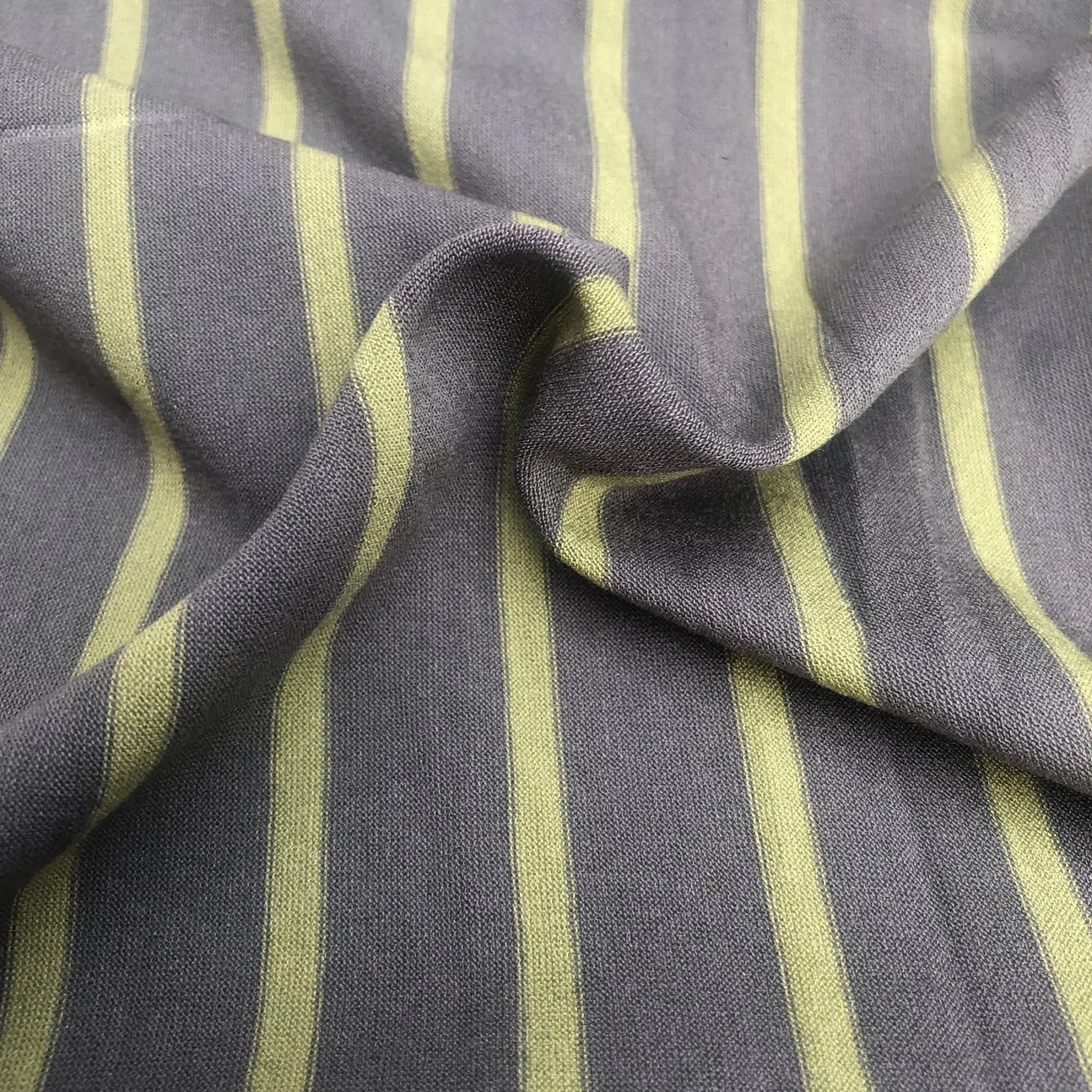 66" Green Striped Bamboo Spandex Lycra Stretch Yarn Dyed Knit Fabric By the Yard