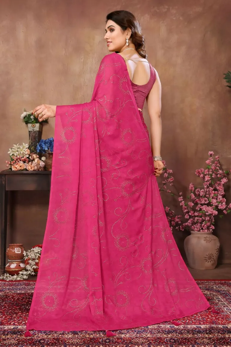 Aafreen Partywear Designer Pink Rangoli Silk Fancy Saree