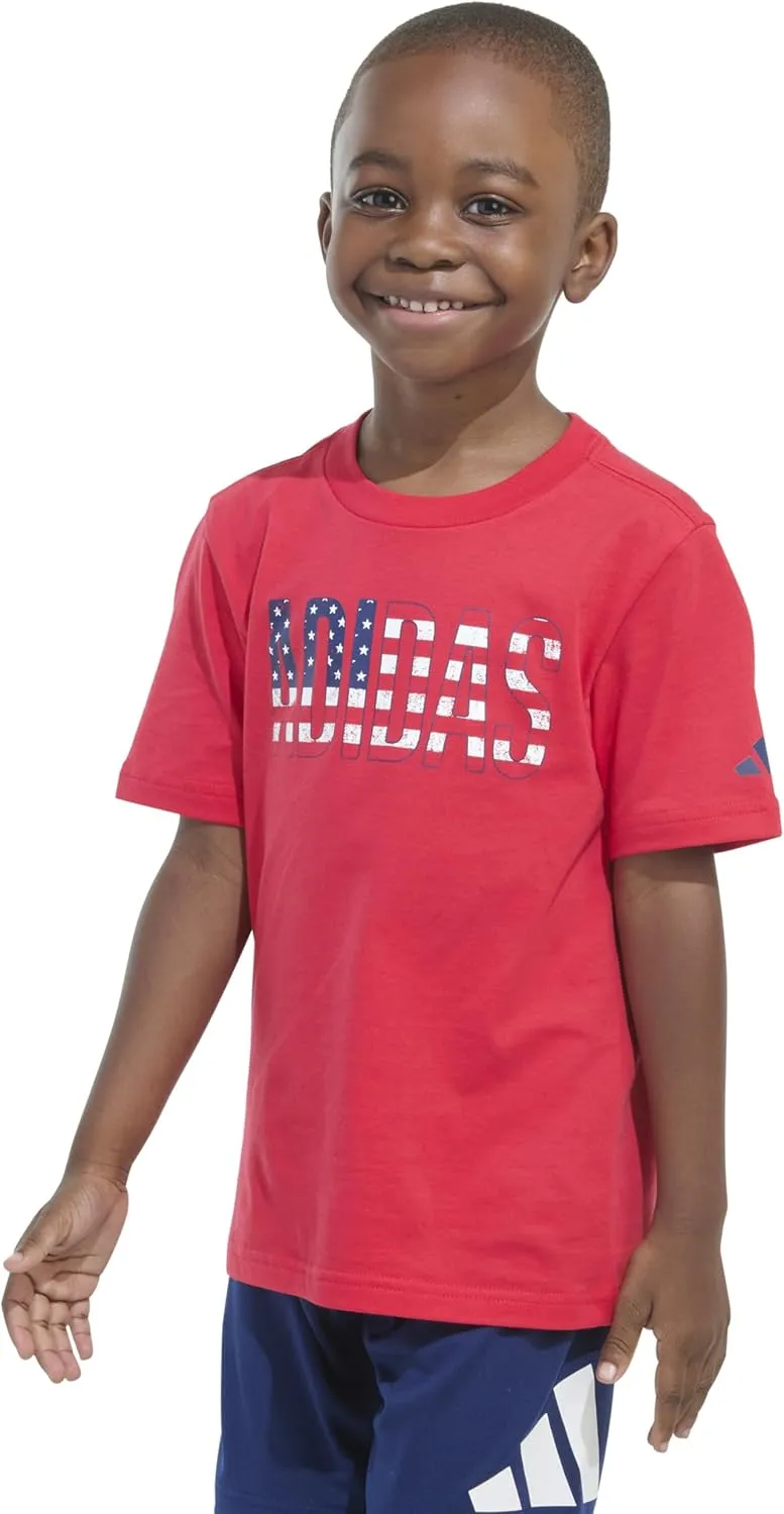 adidas Boys' Short Sleeve Graphic Tee Shirt
