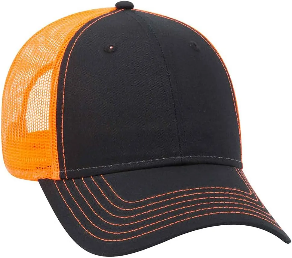 Ashen Fane 6 Panel Low Profile Contrast Vertical Mesh Back Snapback Hat