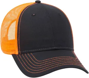 Ashen Fane 6 Panel Low Profile Contrast Vertical Mesh Back Snapback Hat