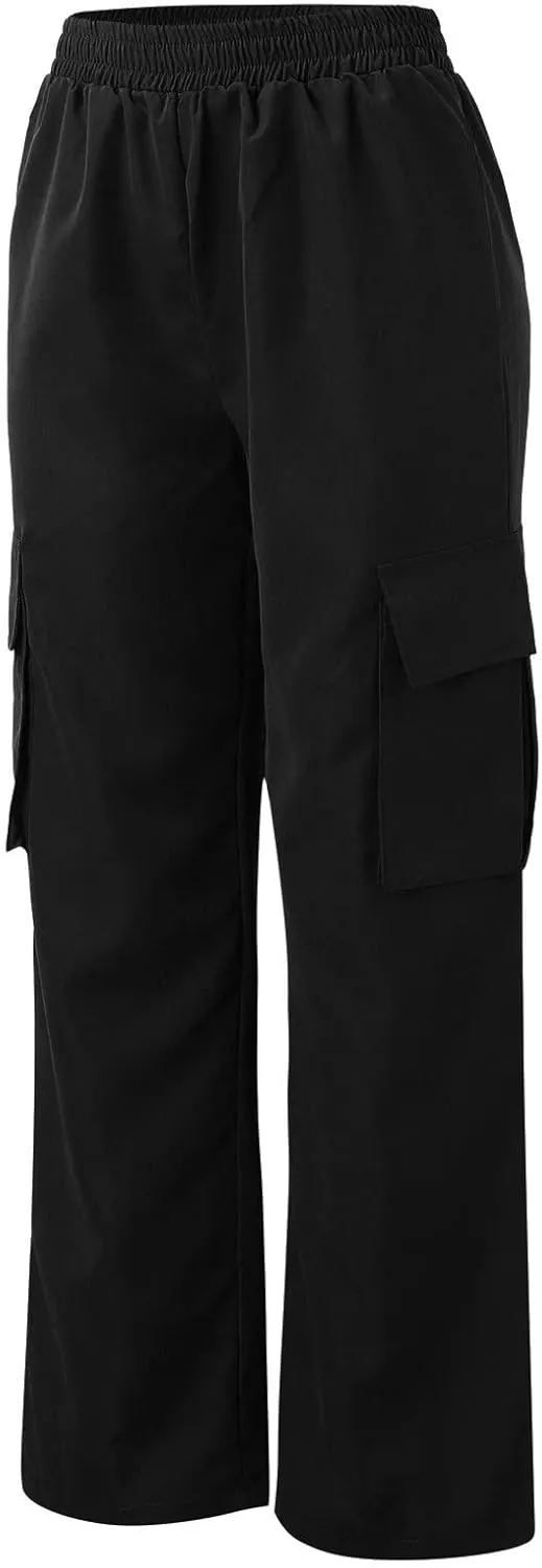 Belt Less Pants Women Wide Leg High Waisted Casual Trousers Straight Leg Relaxed Style Loose Sweatpants with Pockets