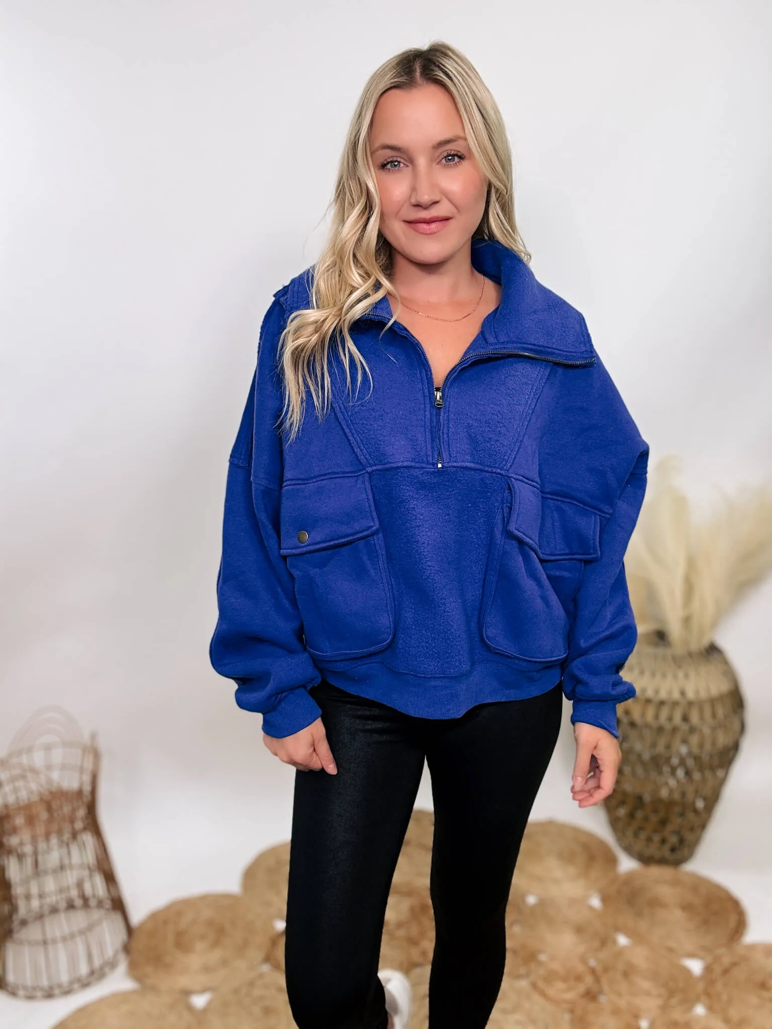 Blue Mineral Washed Cozy Sweatshirt