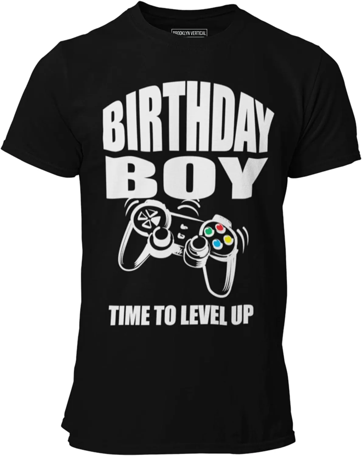 BROOKLYN VERTICAL Boys Short Sleeve T-Shirt Birthday -Video Gamer|Sizes S-XL