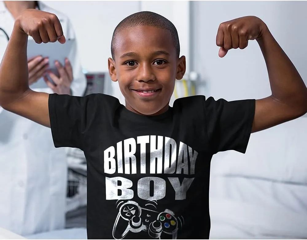 BROOKLYN VERTICAL Boys Short Sleeve T-Shirt Birthday -Video Gamer|Sizes S-XL