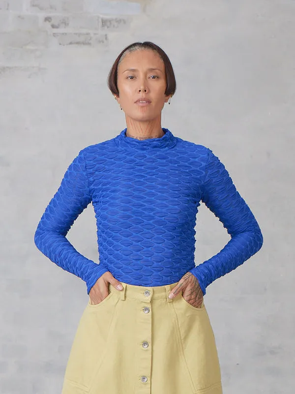 Bubble Wrap Turtleneck - Web Blue
