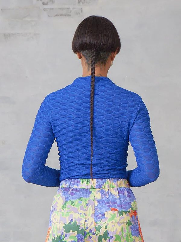 Bubble Wrap Turtleneck - Web Blue