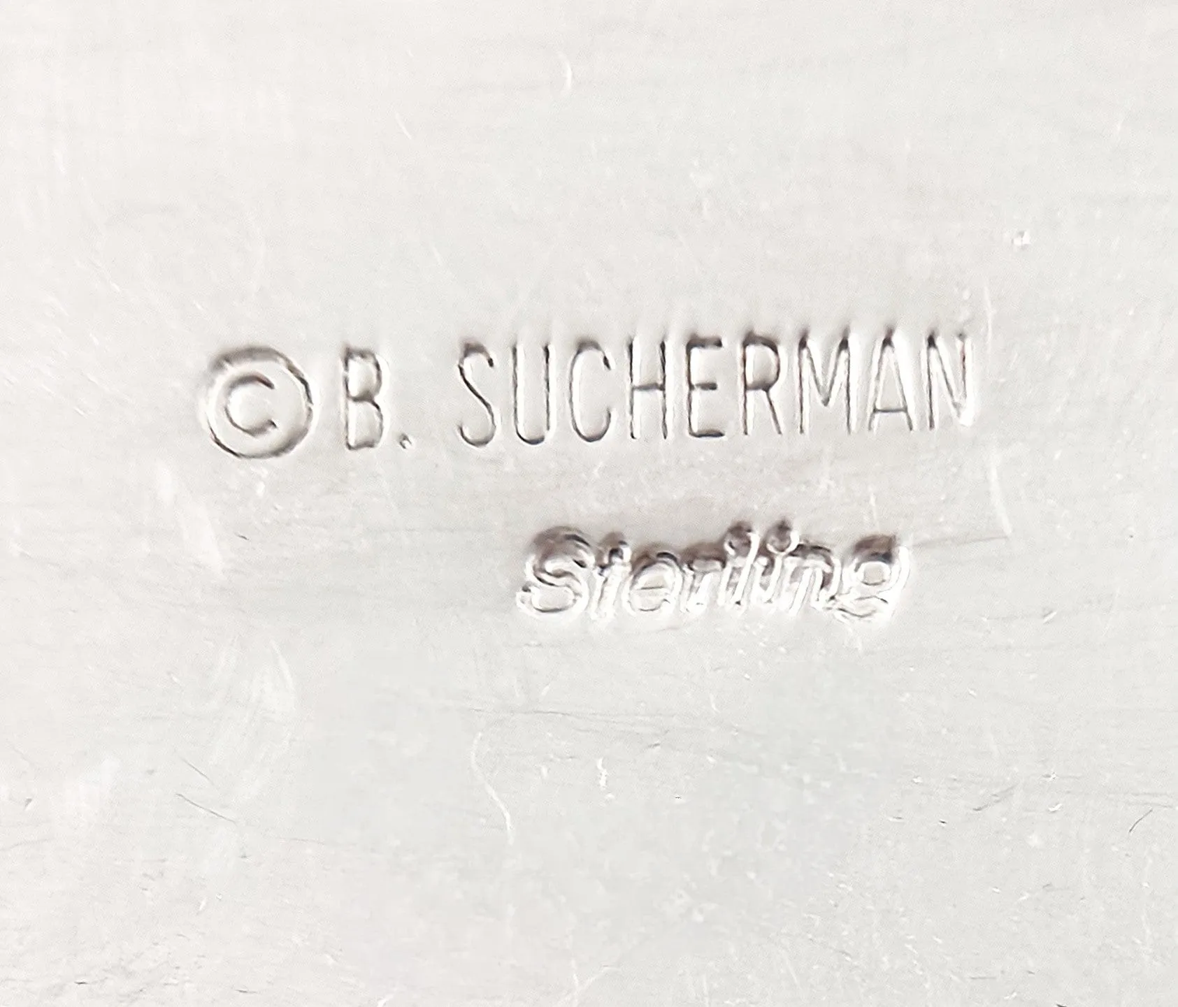 Designer Sucherman Sterling Abstract Modernist 3D Art Glass Brooch 1990s