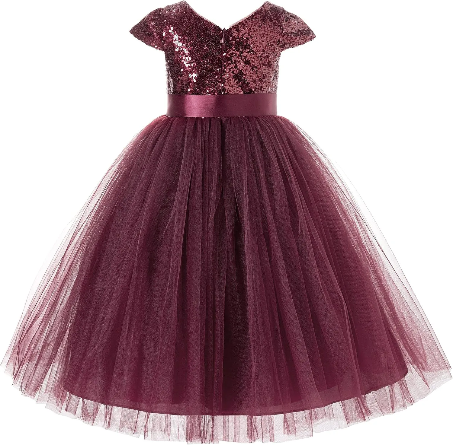 ekidsbridal Cap Sleeves Sequin Flower Girl Dress Photoshoot Dresses for Toddler Girl 211
