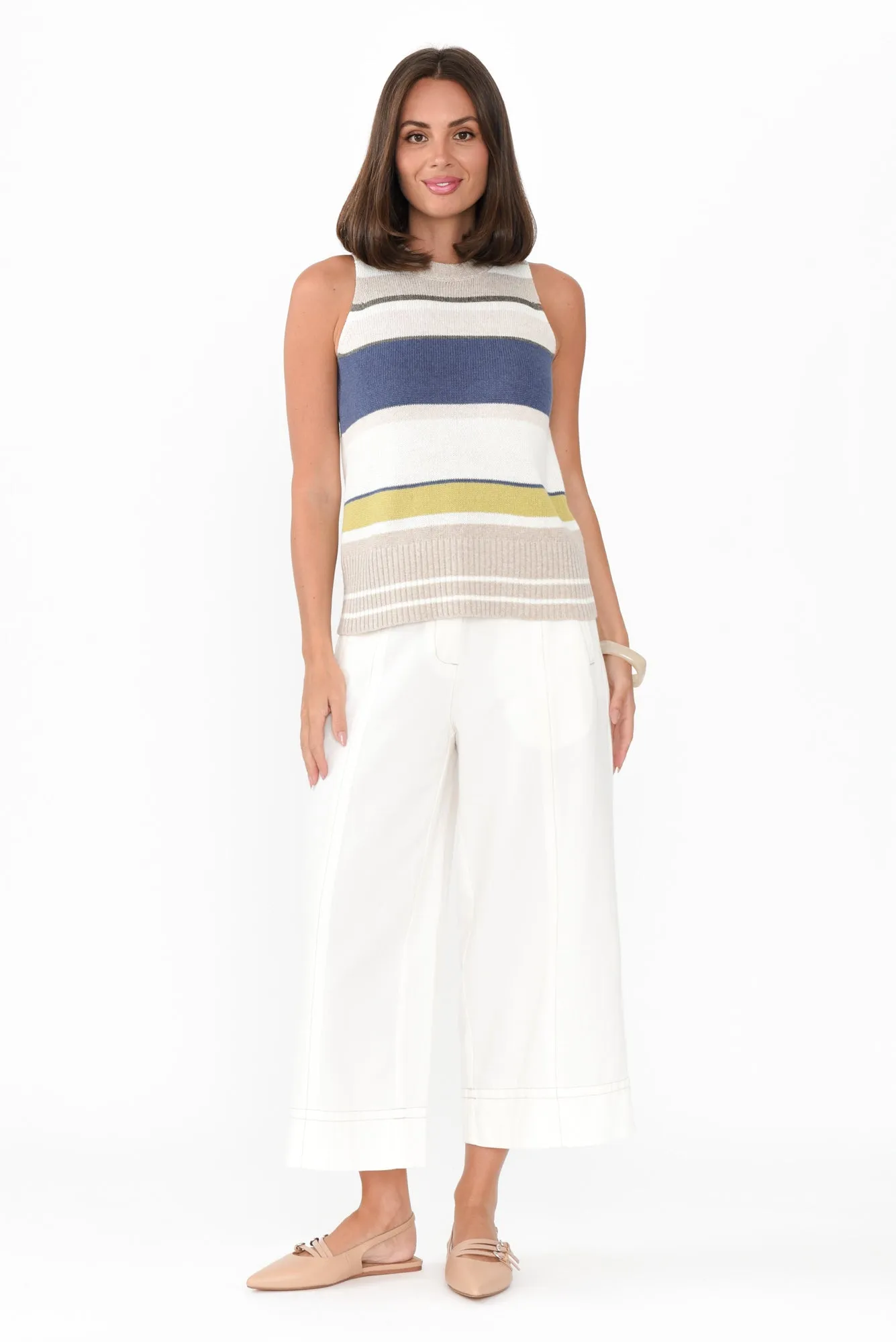 Estel Blue Splice Knit Tank