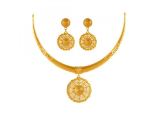 Finely Crafted 22k Jewellery Set With Designer Round Drop