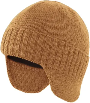 Home Prefer Mens Winter Hat Knit Earflap Hat Stocking Caps with Ears Beanie Hat