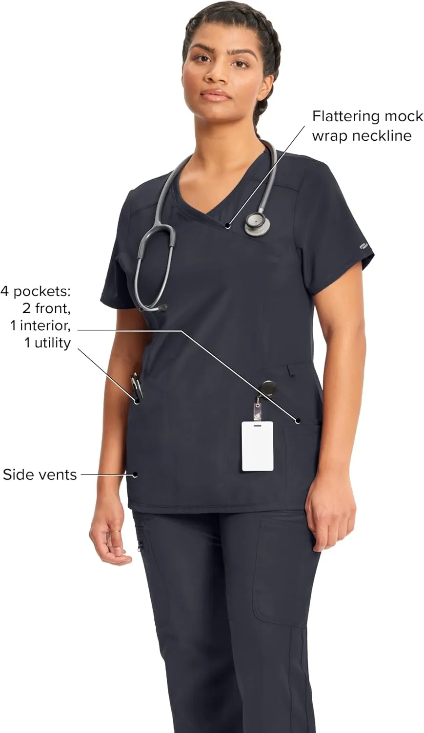 Infinity Cherokee Women Nurse Scrubs Top Mock Wrap 2625A