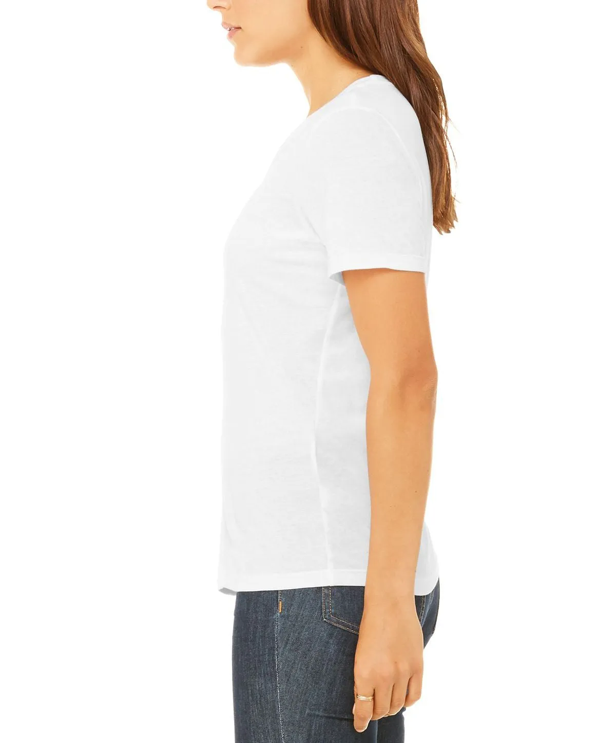 Ladies Relaxed Fit Crew Neck Short Sleeve Cotton T-Shirt