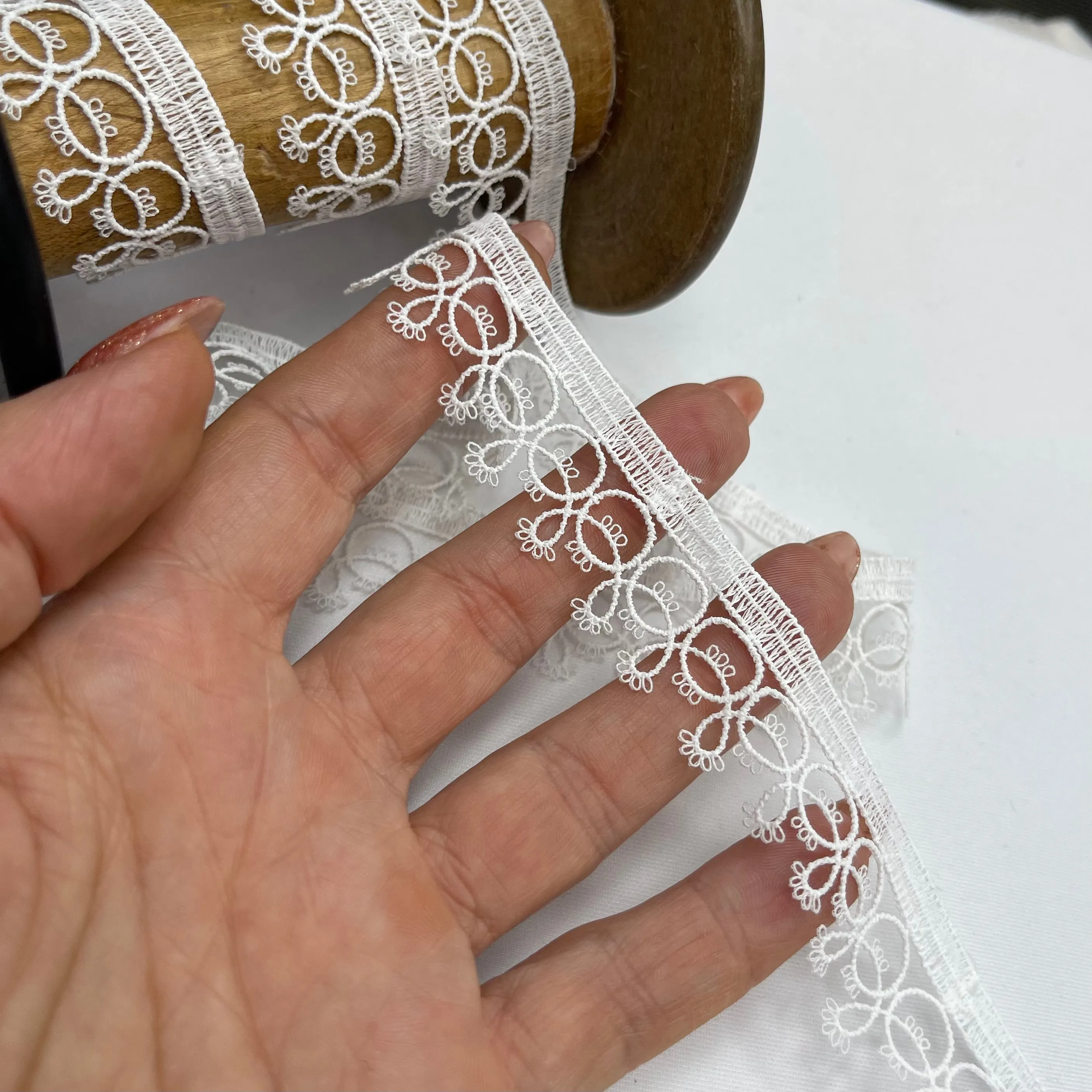 Lauren Ivory Fine Loop Edge Lace