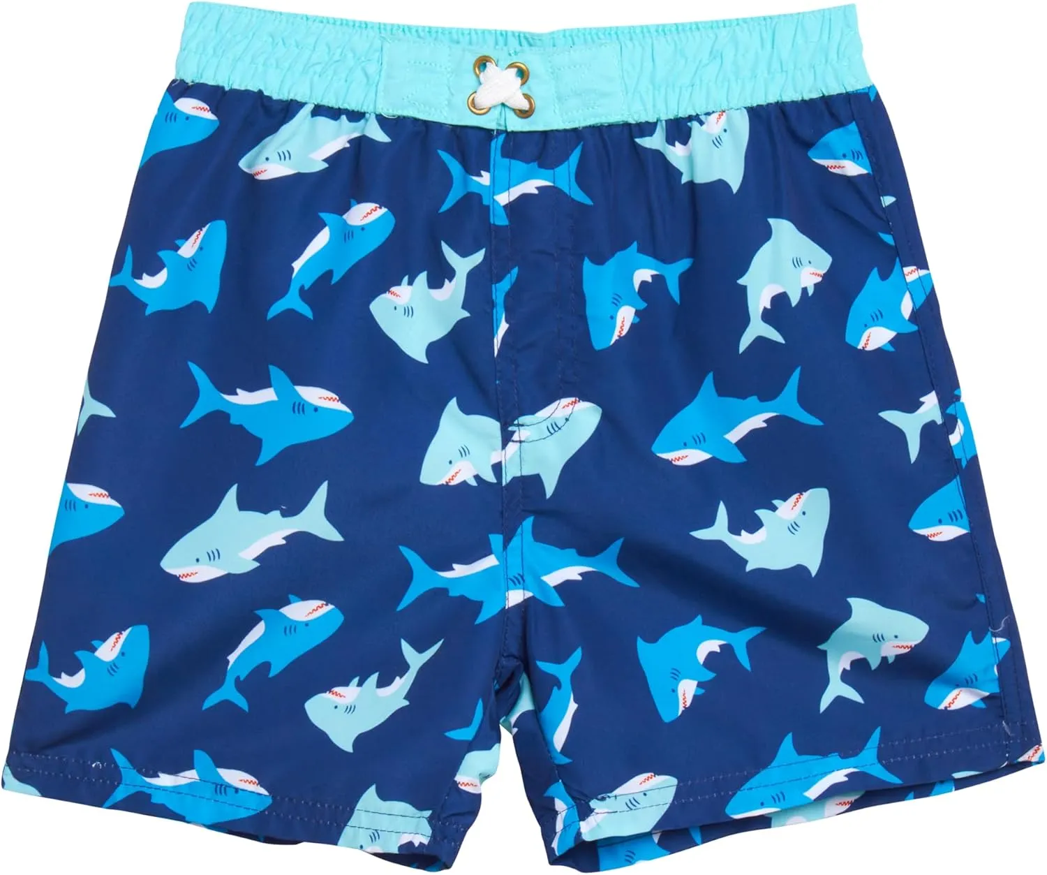 Little Boys Rash Guard Swim Set - 4-Piece Swim Shirt and Bathing Suit Trunks Set (2T-7)