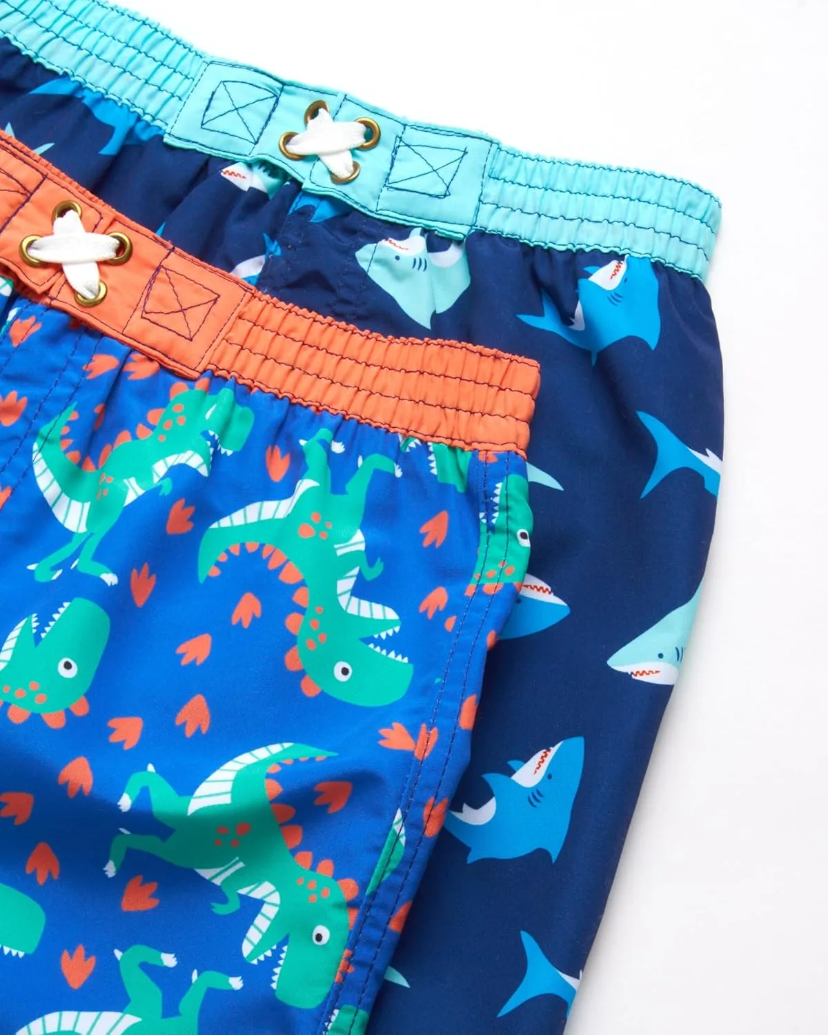 Little Boys Rash Guard Swim Set - 4-Piece Swim Shirt and Bathing Suit Trunks Set (2T-7)