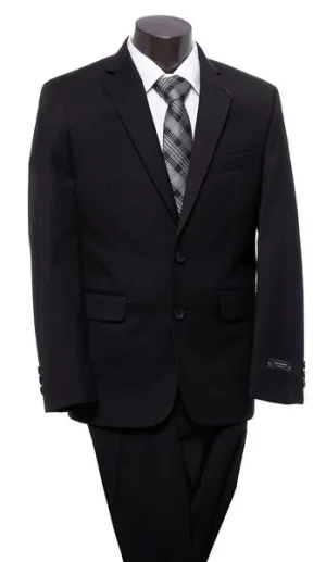 Marc New York Boys 2 Button Solid Black Designer Suit-2MAW0012