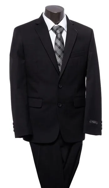Marc New York Boys 2 Button Solid Black Designer Suit-2MAW0012