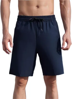 Men's 5-Inch Quick-Dry Workout Shorts - Lightweight Gym Running Shorts with Pockets, Moisture Wickin Shorts with Phone Pocket(Black,Medium)