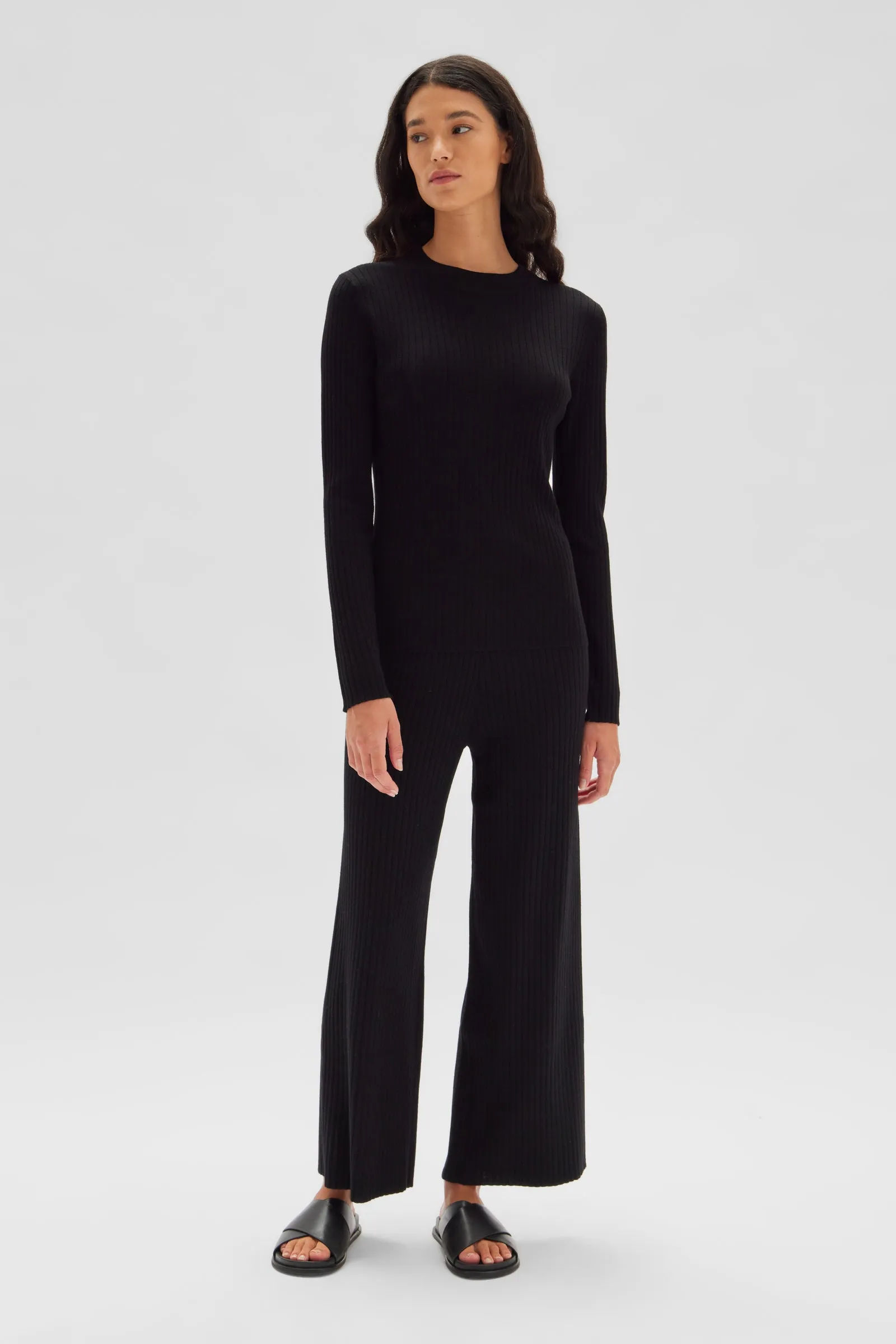 Mia Long Sleeve Knit - Black