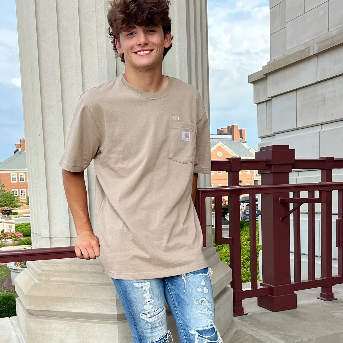 Phi Tau Carhartt Relaxed Fit Short Sleeve Pocket Tee