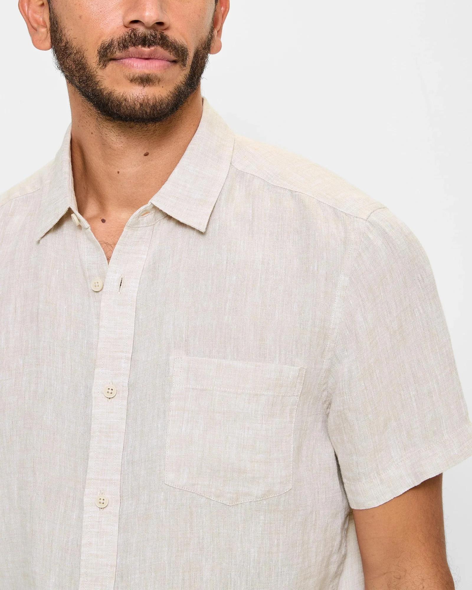 popular  European Linen Shirt - Neutral