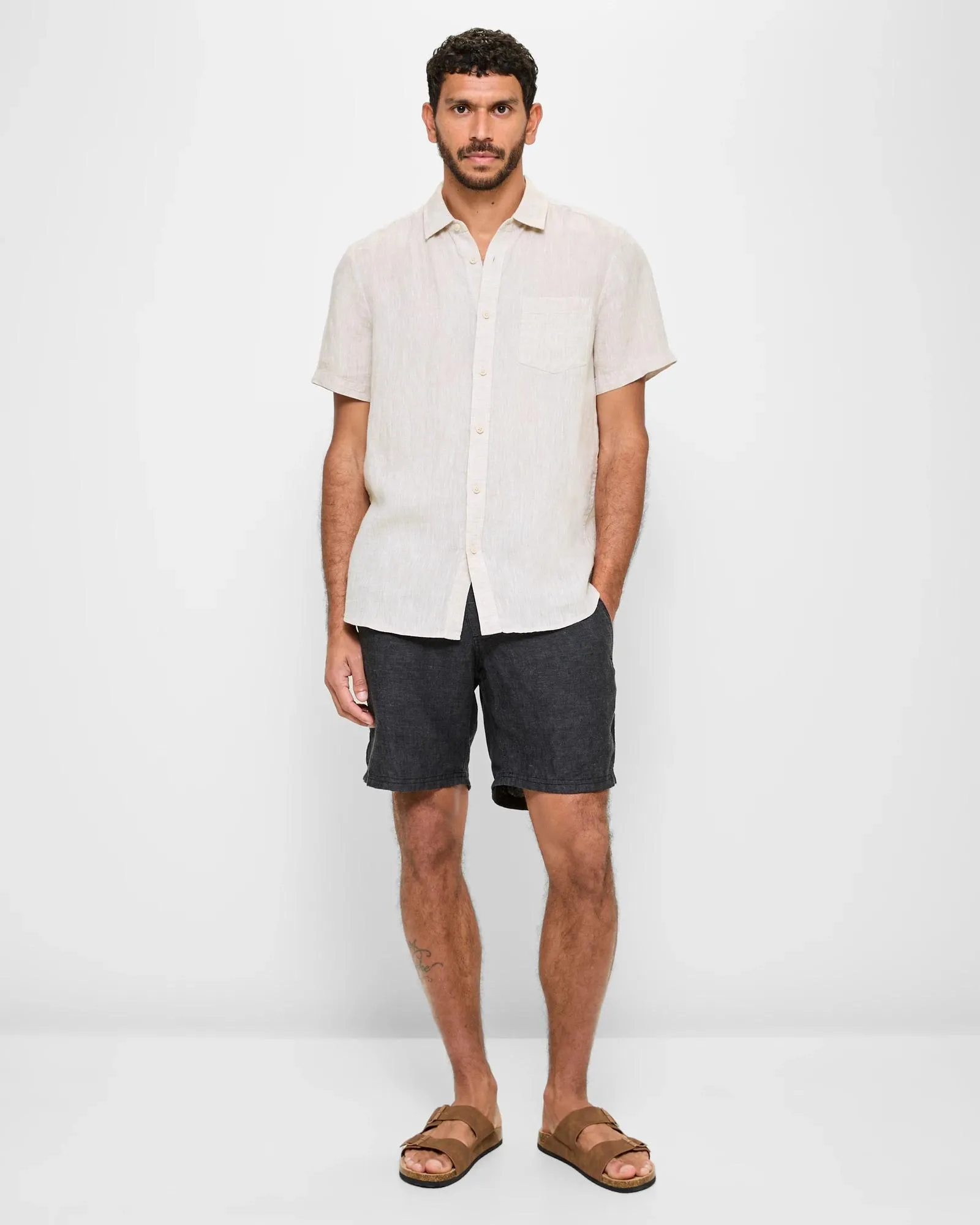 popular  European Linen Shirt - Neutral