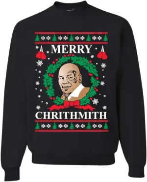 Pure Essence Merry Mike Tyson Ugly Christmas Sweater Unisex Crewneck Graphic Sweatshirt