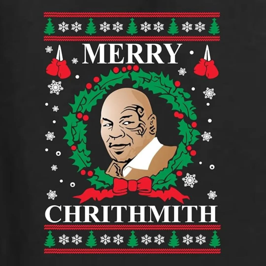 Pure Essence Merry Mike Tyson Ugly Christmas Sweater Unisex Crewneck Graphic Sweatshirt