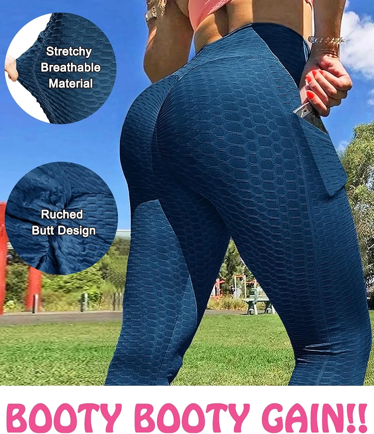 Scrunch Butt Lifting Leggings with Pockets for Women Butt Lift High Waisted Peach Lift TIK Tok Leggings Yoga Pants