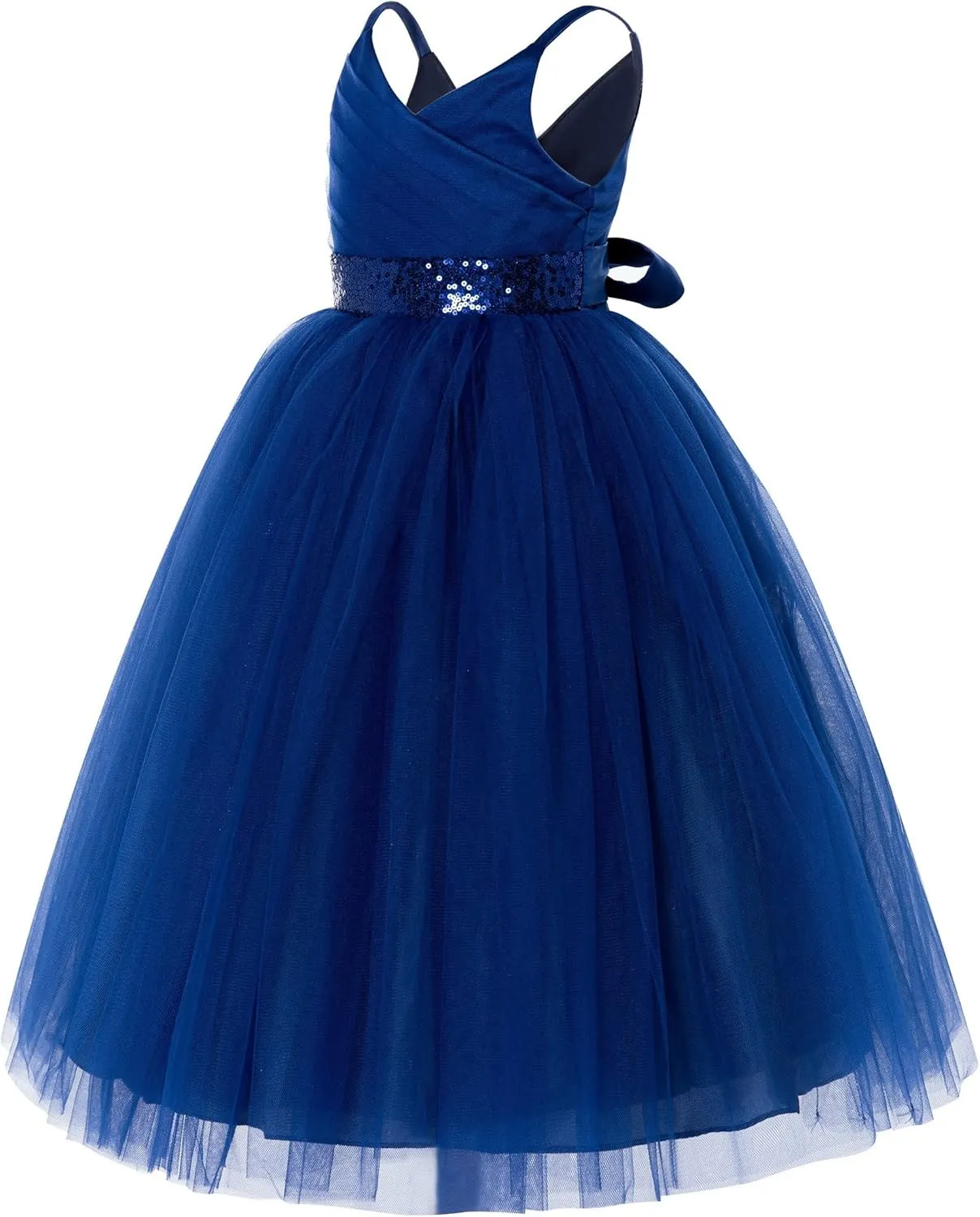 V-Neck Tulle Flower Girl Dresses for Wedding Toddler Junior Bridesmaid 218