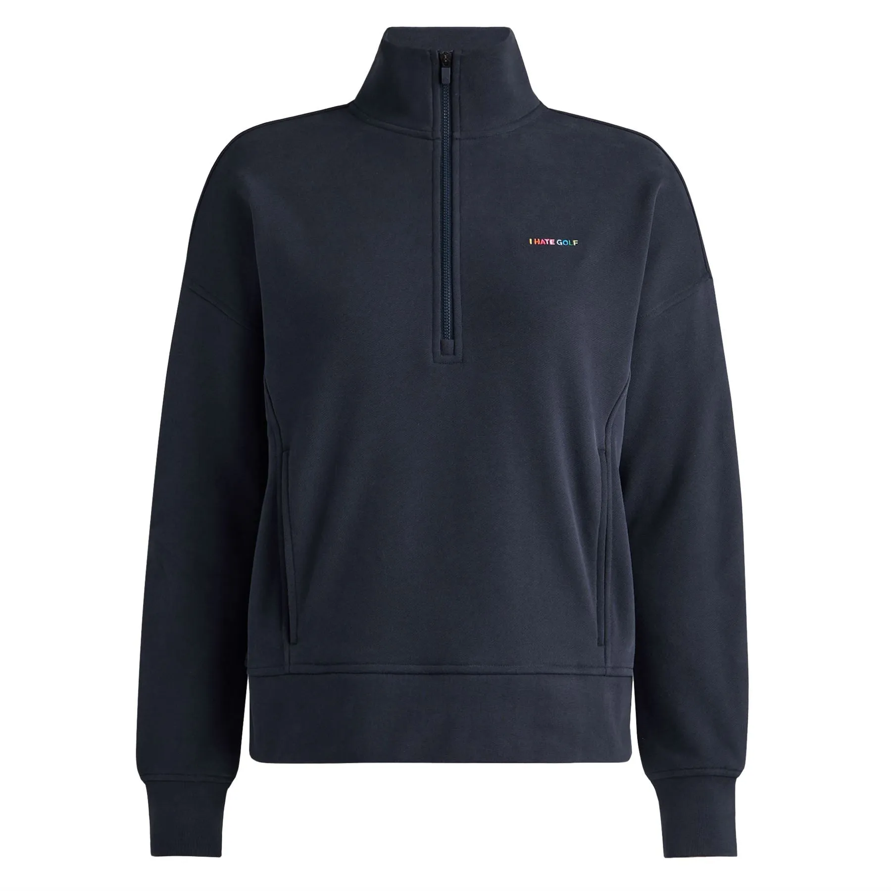 Womens I Hate Golf French Terry Quarter Zip Boxy Pullover Twilight - SS24